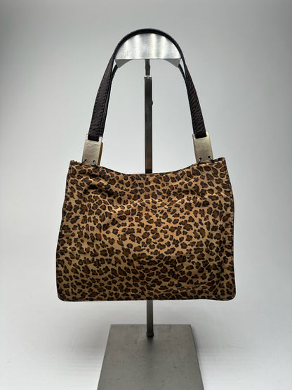Vintage Bottega Veneta Canvas Bag Leopard