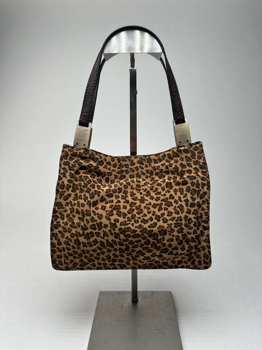 Vintage Bottega Veneta Canvas Bag Leopard
