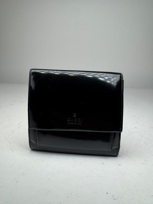 Vintage Gucci Patent Leather Wallet Black
