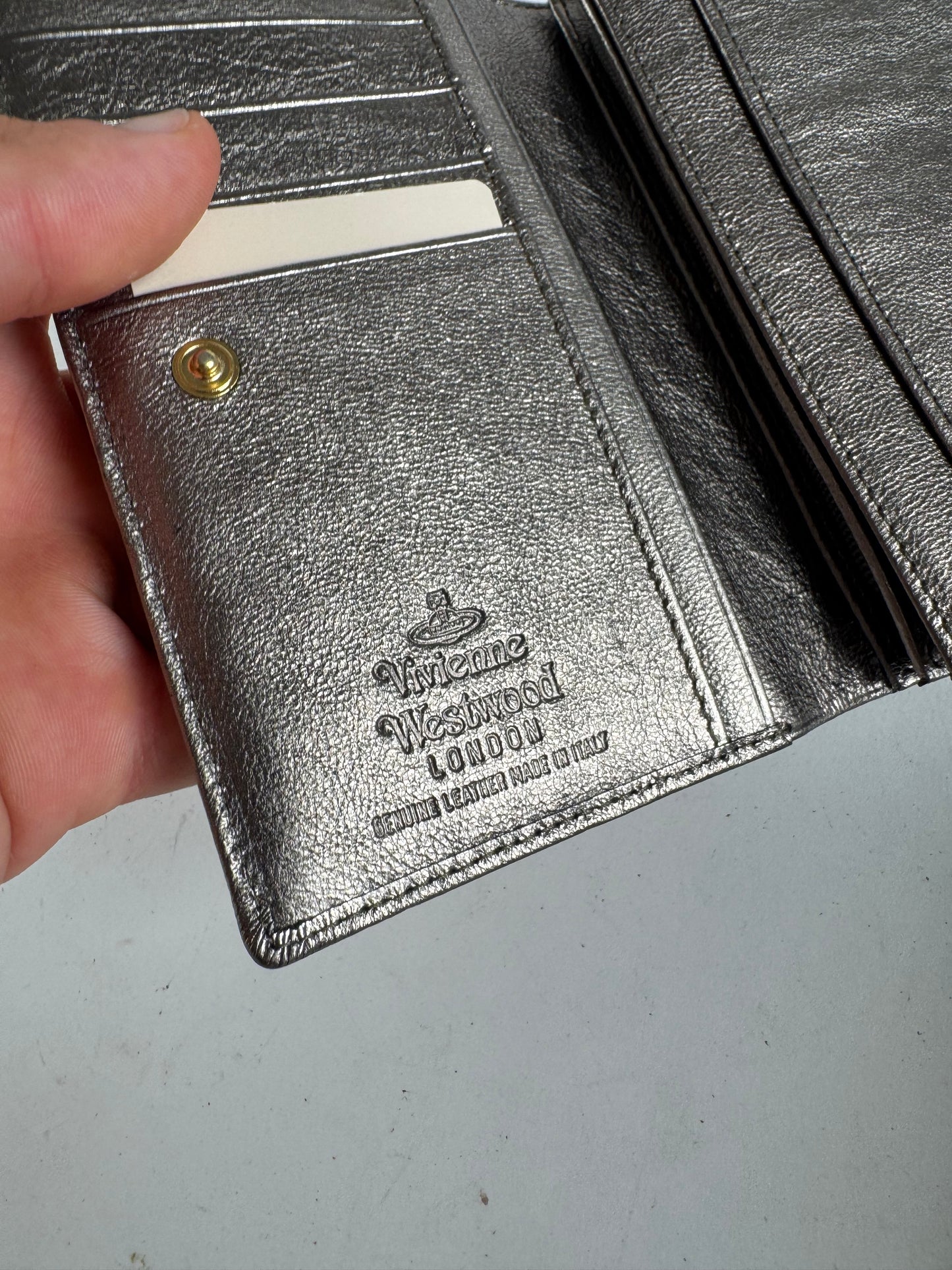 Vintage Vivienne Westwood Leather Wallet Silver