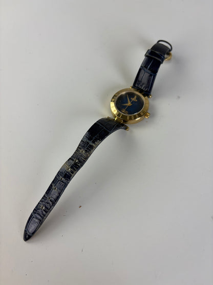 Vintage Vivienne Westwood Steel Bracelet Watch Navy Gold