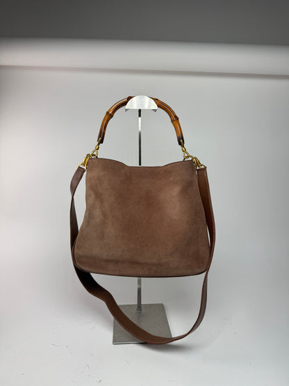 Sac vintage Gucci Bamboo 2Way en cuir marron