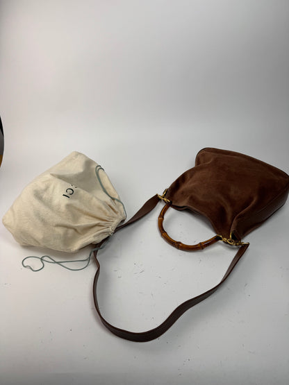 Sac vintage Gucci Bamboo 2Way en cuir marron
