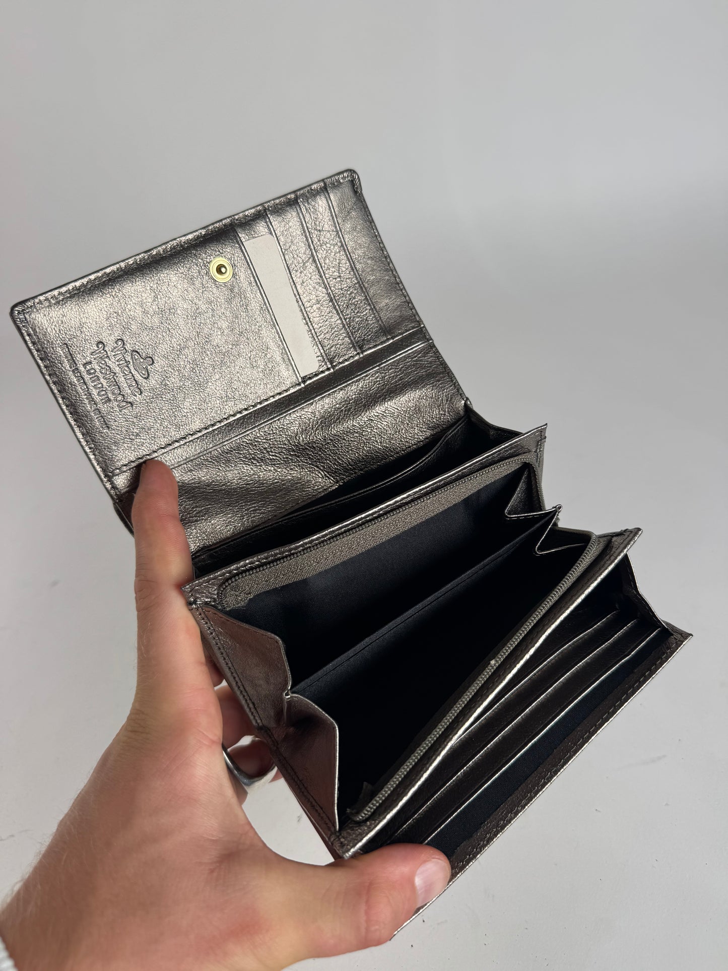 Vintage Vivienne Westwood Leather Wallet Silver