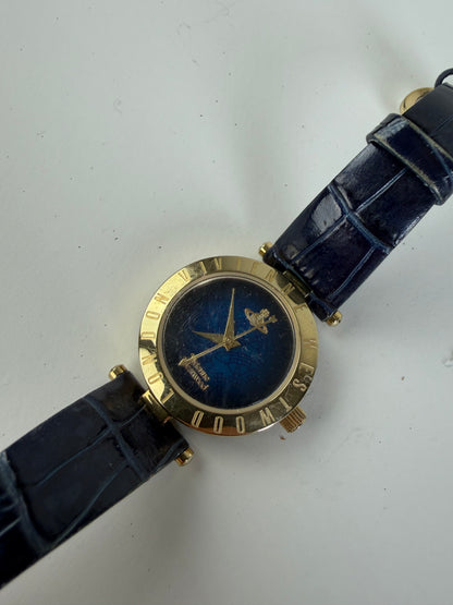 Vintage Vivienne Westwood Steel Bracelet Watch Navy Gold