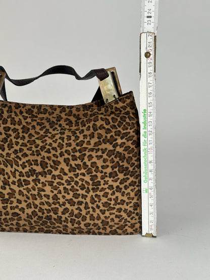 Vintage Bottega Veneta Canvas Bag Leopard