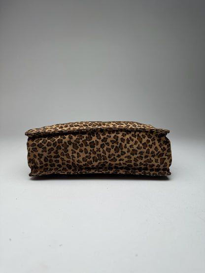 Vintage Bottega Veneta Canvas Bag Leopard