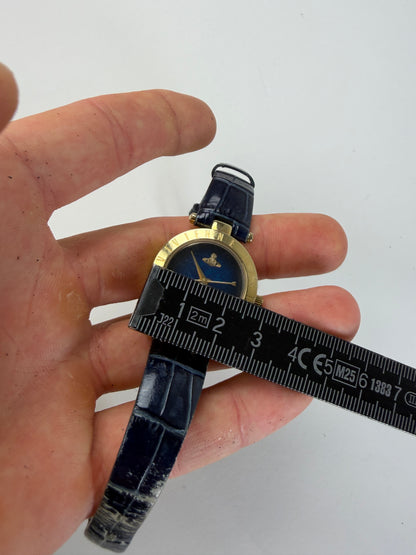 Vintage Vivienne Westwood Steel Bracelet Watch Navy Gold