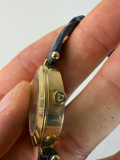 Vintage Vivienne Westwood Steel Bracelet Watch Navy Gold