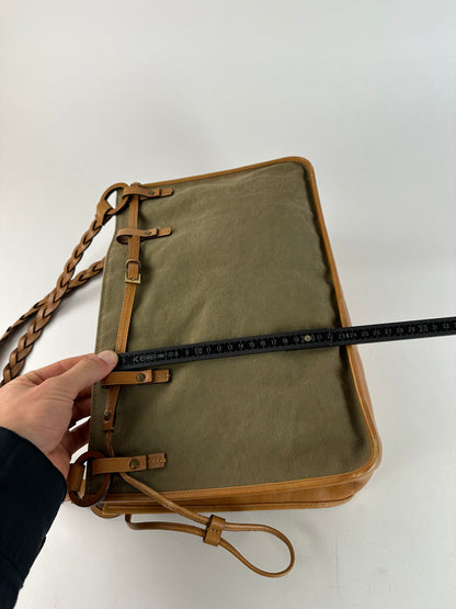 Vintage Gucci Canvas Shoulder Bag Khaki