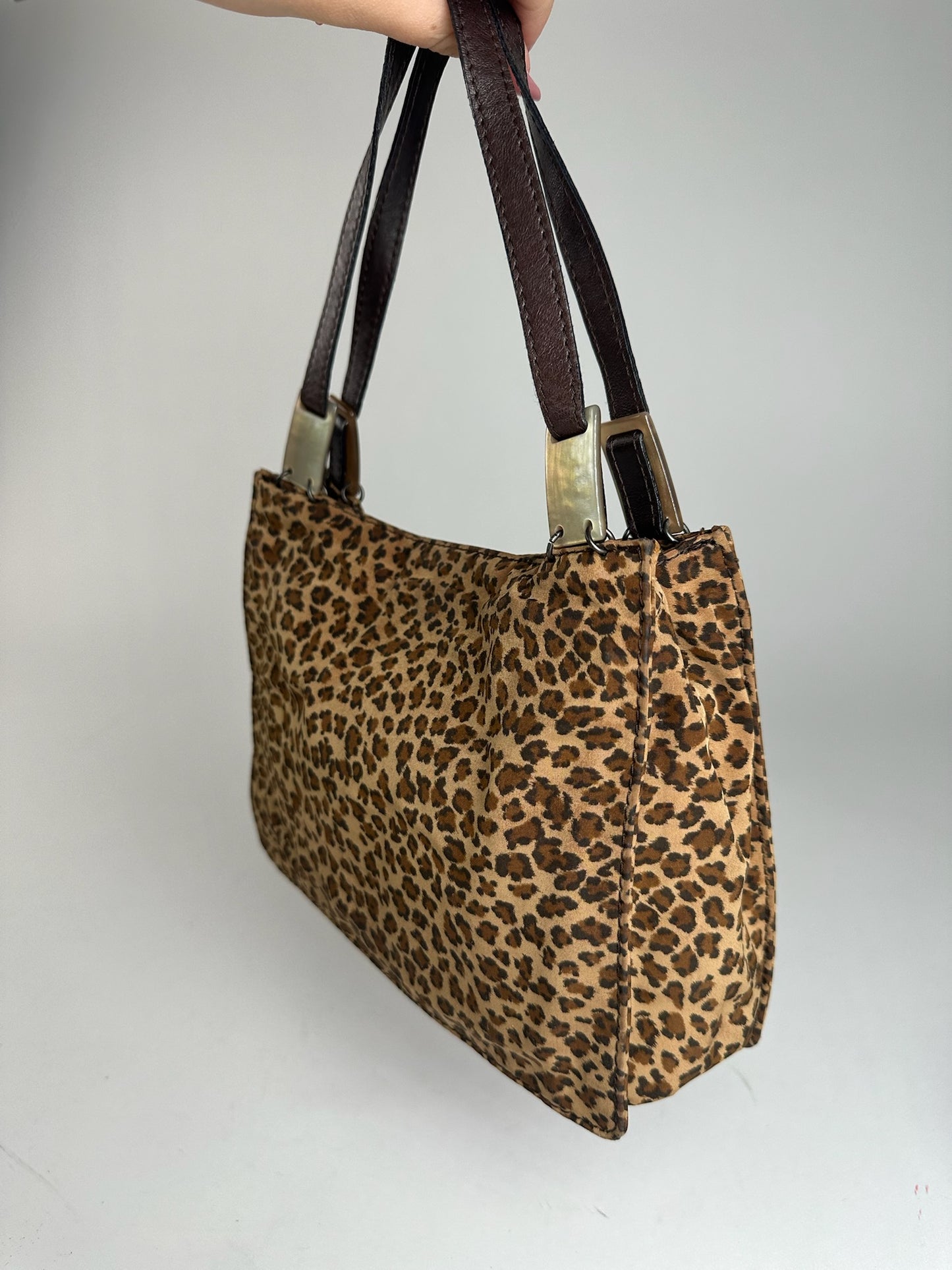 Vintage Bottega Veneta Canvas Bag Leopard