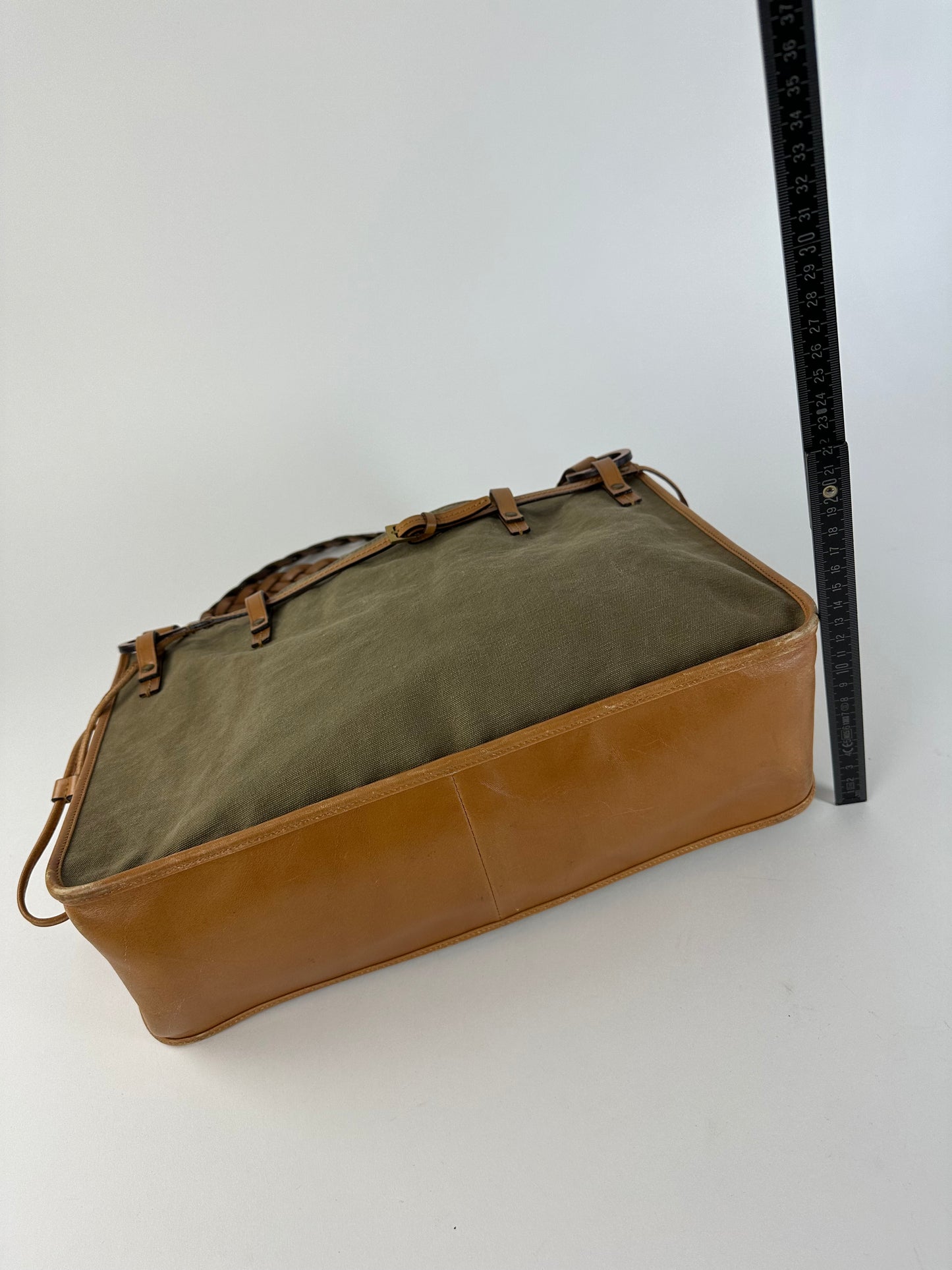 Vintage Gucci Canvas Shoulder Bag Khaki