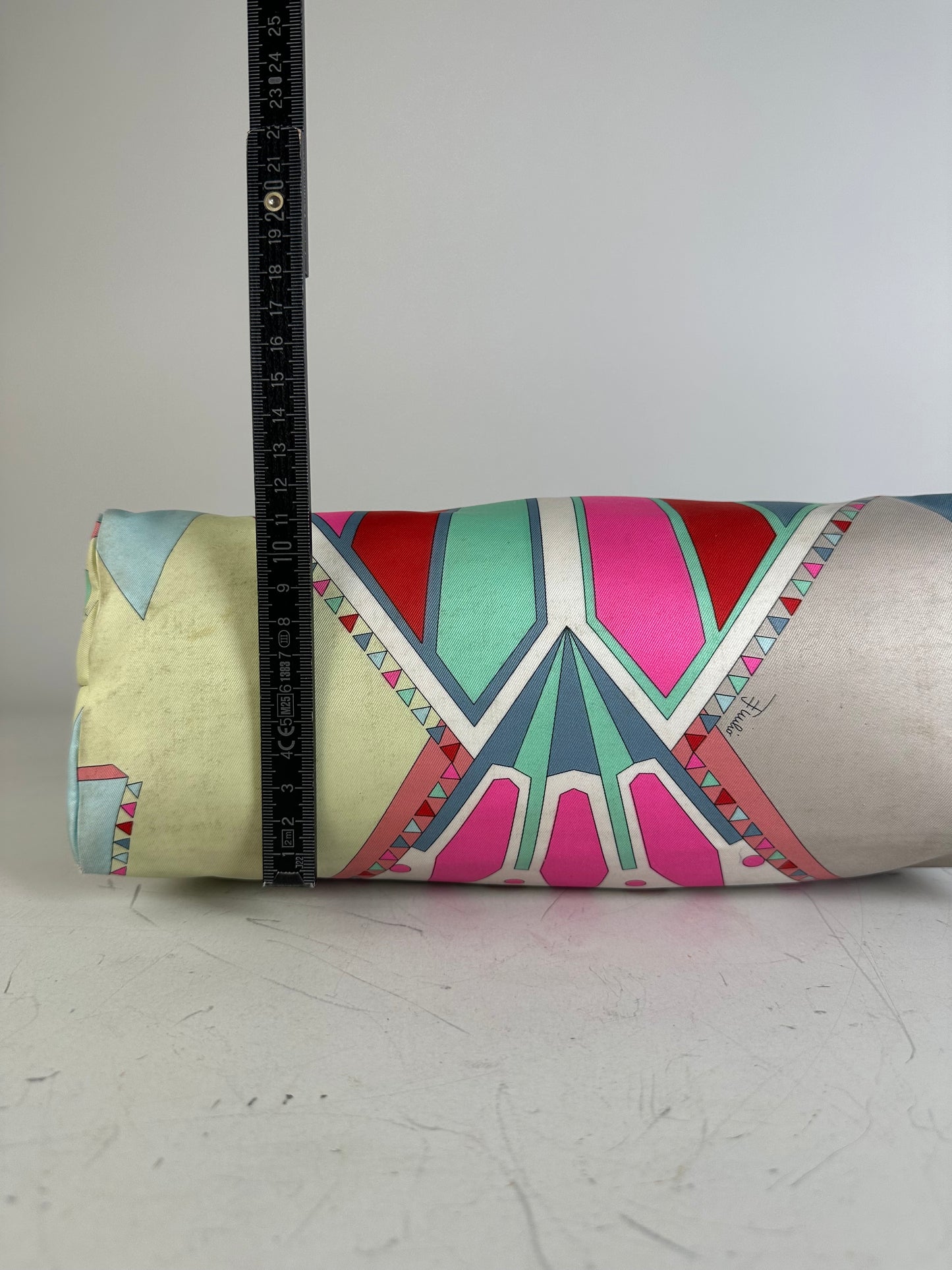 Vintage Emilio Pucci Silk Canvas Tote Bag Pink Turquoise Red
