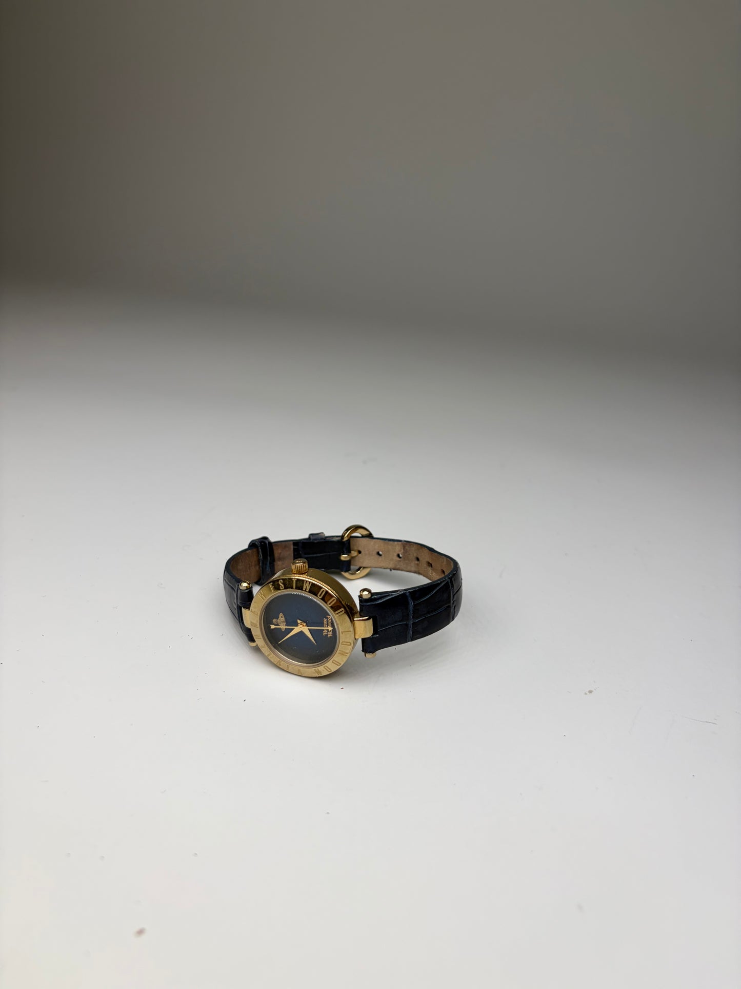 Vintage Vivienne Westwood Steel Bracelet Watch Navy Gold