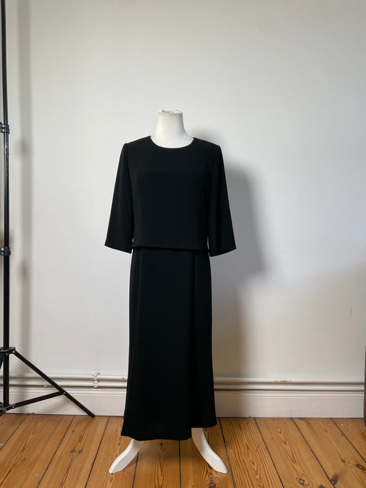 Vintage Balenciaga Black Midi Dress France M