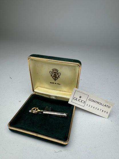 Vintage Gucci Horsebit Tie/Money Clamp Silver Gold
