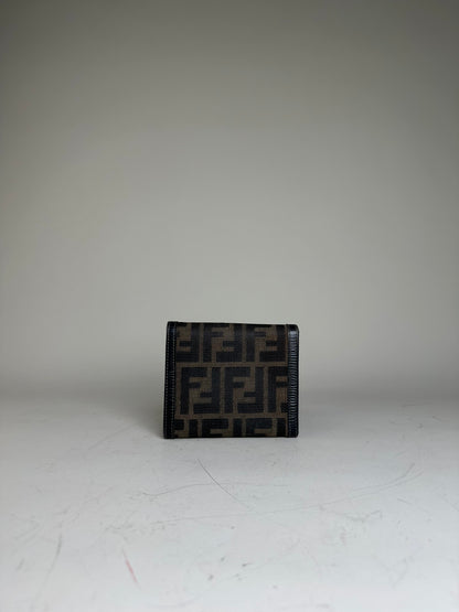 Vintage Fendi FF Monogram Canvas Wallet Brown Black