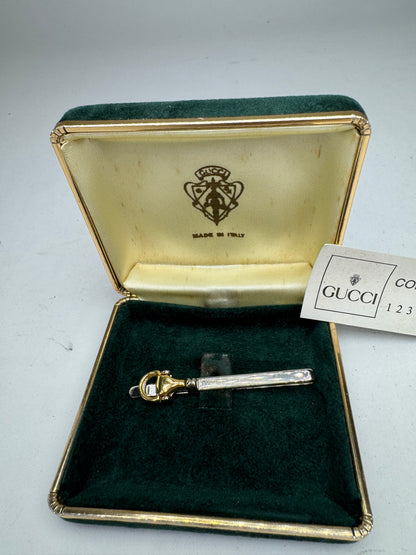 Vintage Gucci Horsebit Tie/Money Clamp Silver Gold