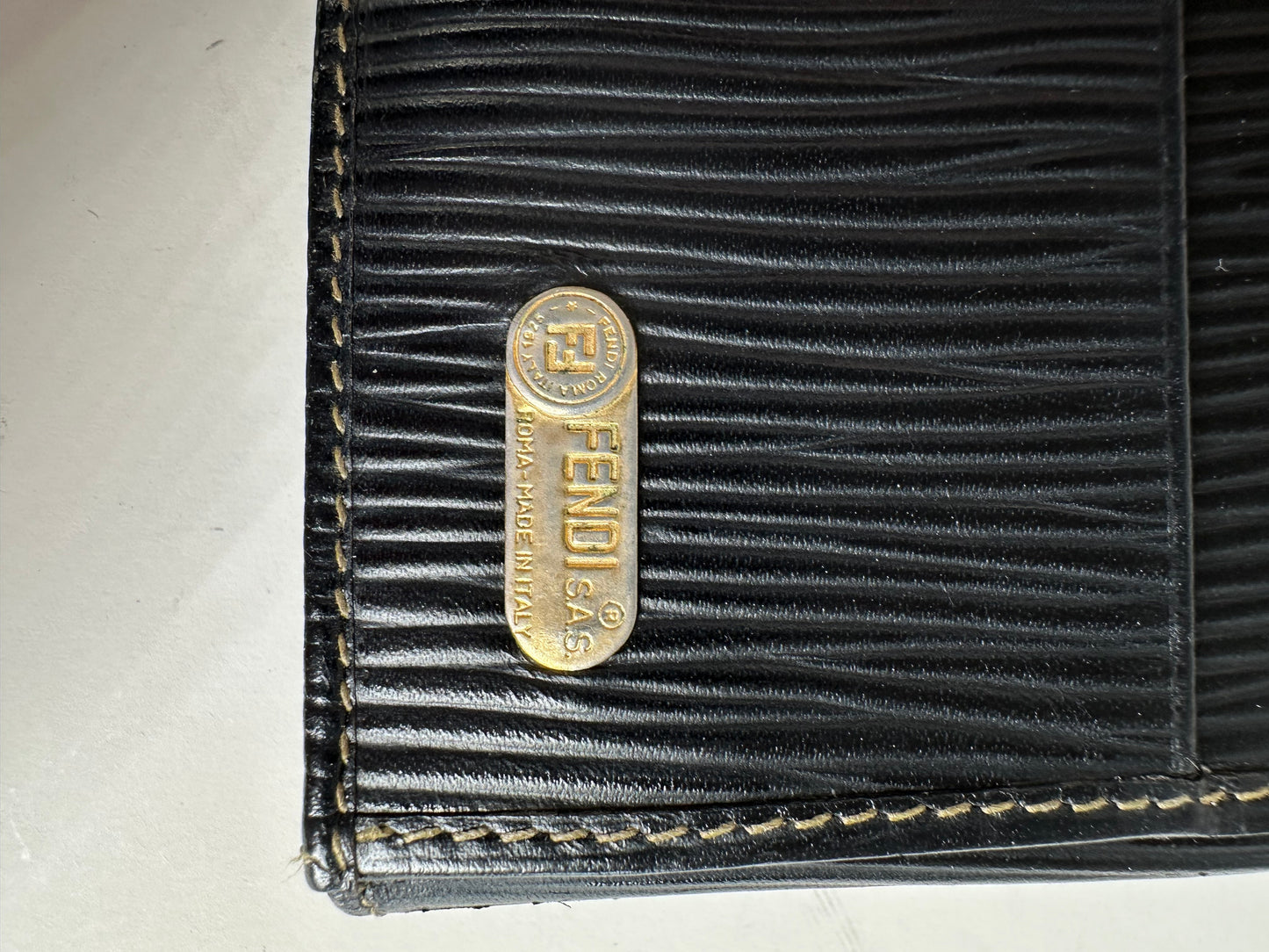 Vintage Fendi FF Monogram Canvas Wallet Brown Black