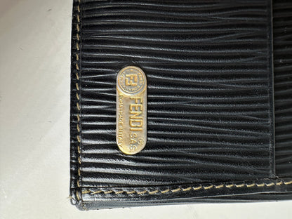 Vintage Fendi FF Monogram Canvas Wallet Brown Black