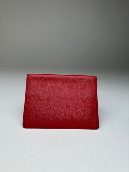 Vintage Yves Saint Laurent Bifold Cardholder Leather Red