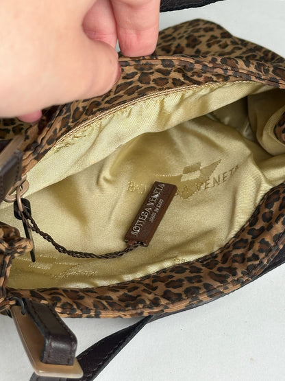 Vintage Bottega Veneta Canvas Bag Leopard