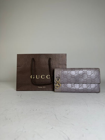 Vintage Gucci GG Monogram Coated Canvas Wallet Light Purple