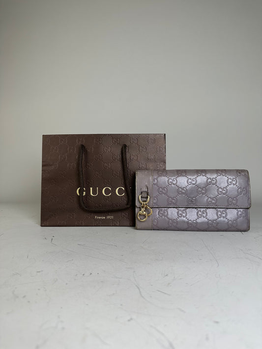 Vintage Gucci GG Monogram Coated Canvas Wallet Light Purple