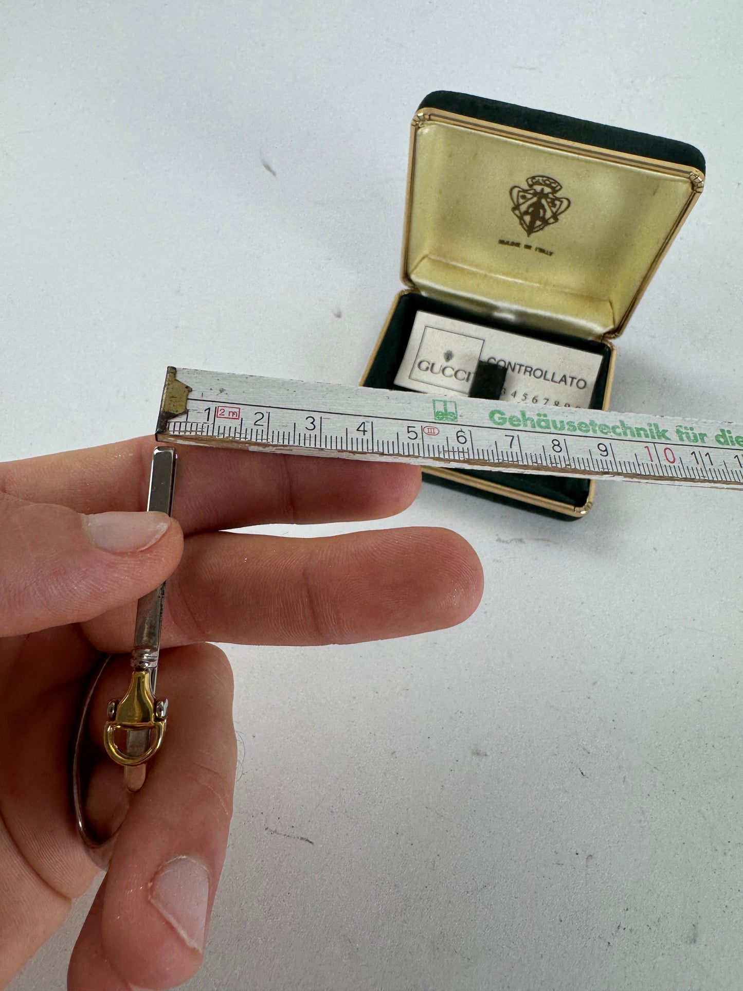 Vintage Gucci Horsebit Tie/Money Clamp Silver Gold