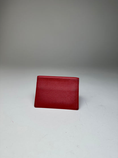 Vintage Yves Saint Laurent Bifold Cardholder Leather Red