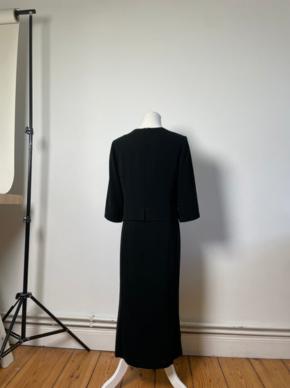 Vintage Balenciaga Black Midi Dress France M