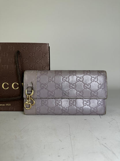 Vintage Gucci GG Monogram Coated Canvas Wallet Light Purple