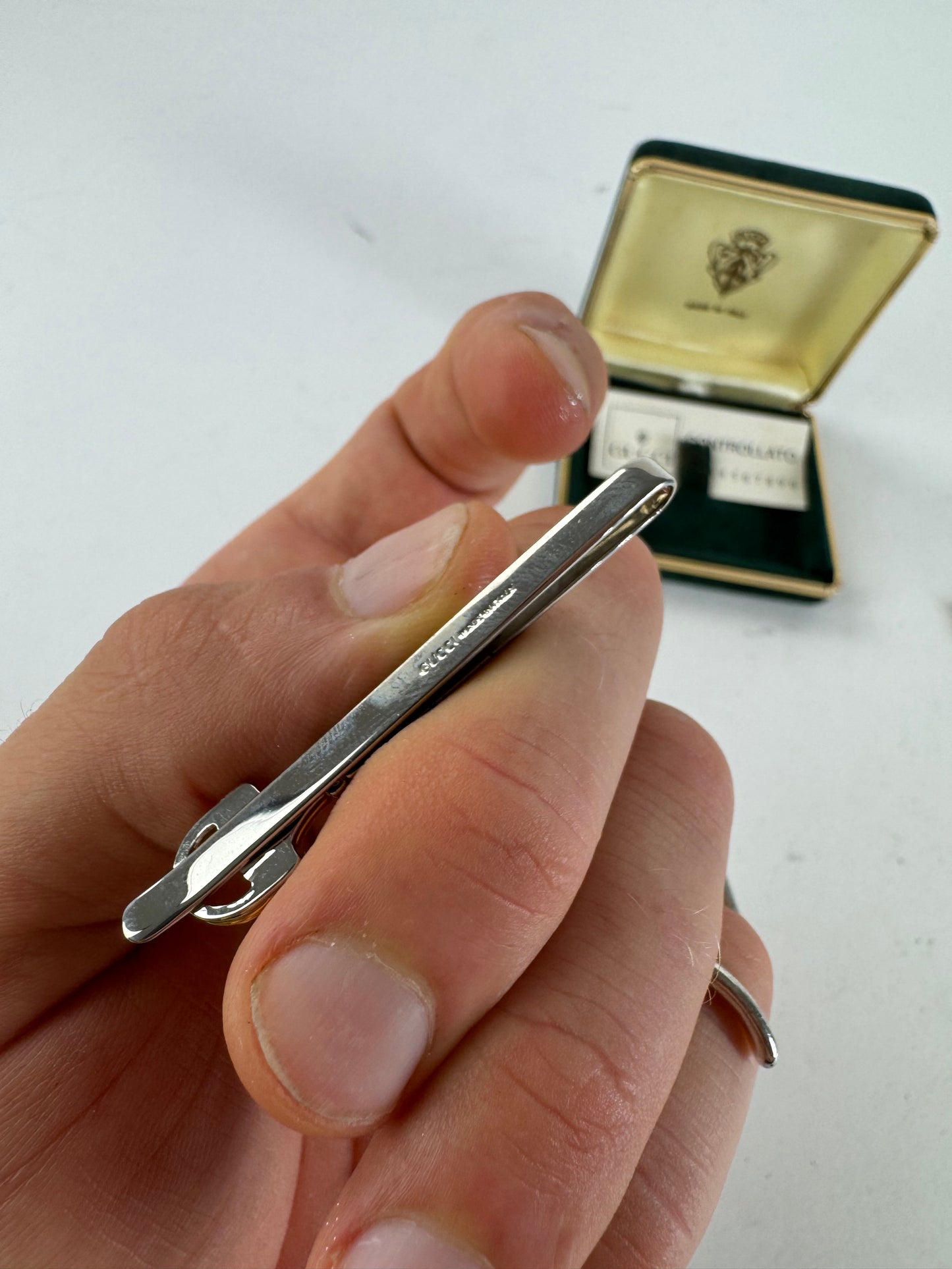 Vintage Gucci Horsebit Tie/Money Clamp Silver Gold