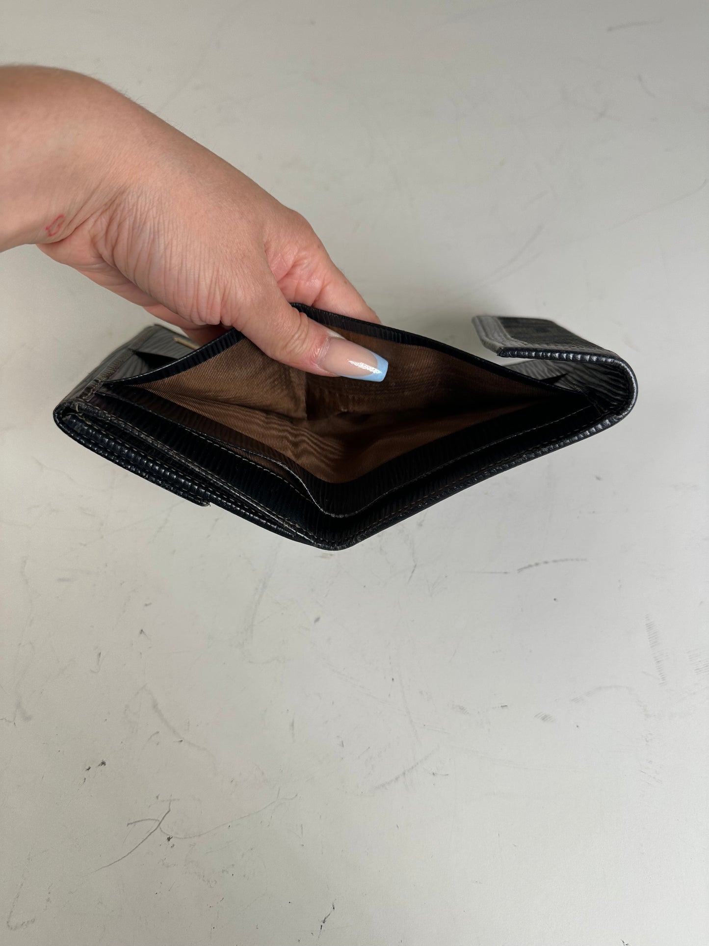 Vintage Fendi FF Monogram Canvas Wallet Brown Black