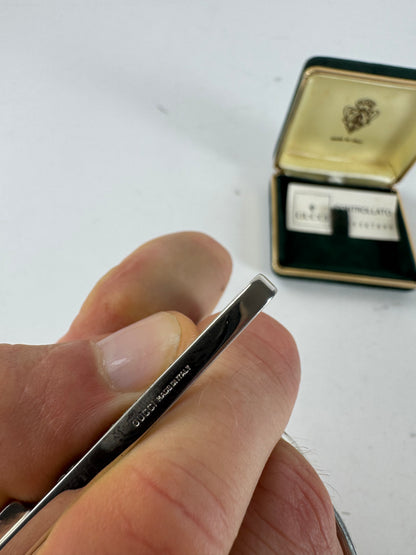 Vintage Gucci Horsebit Tie/Money Clamp Silver Gold