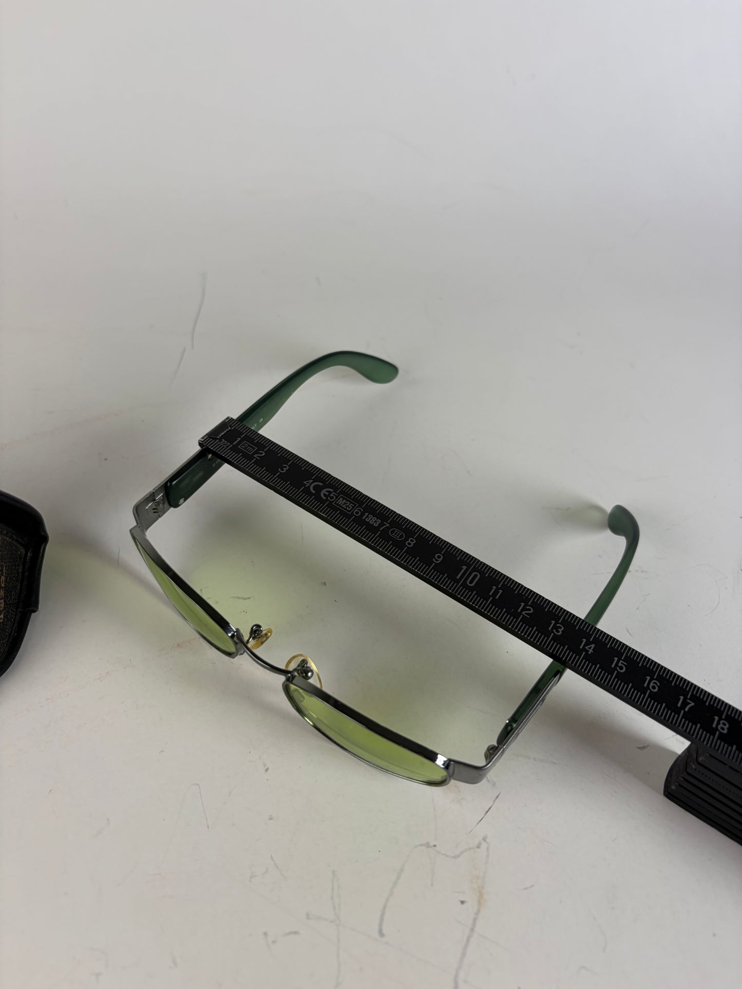 Vintage Fendi Logo Sunglasses Green Yellow Silver