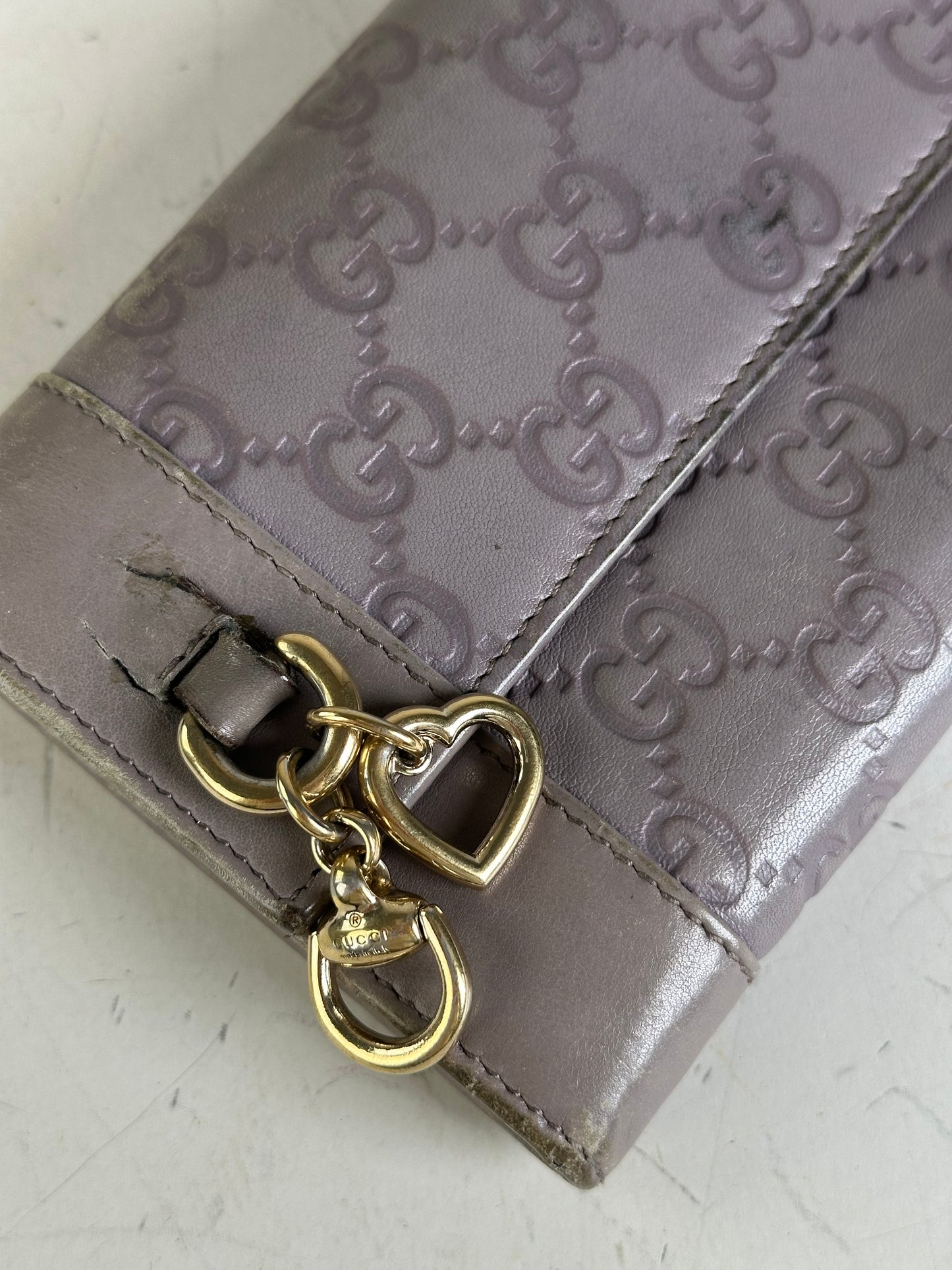 Vintage Gucci GG Monogram Coated Canvas Wallet Light Purple