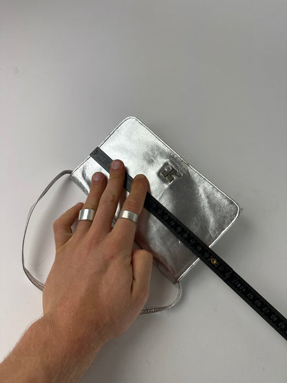 Vintage Courreges Leather Baguette Bag Silver