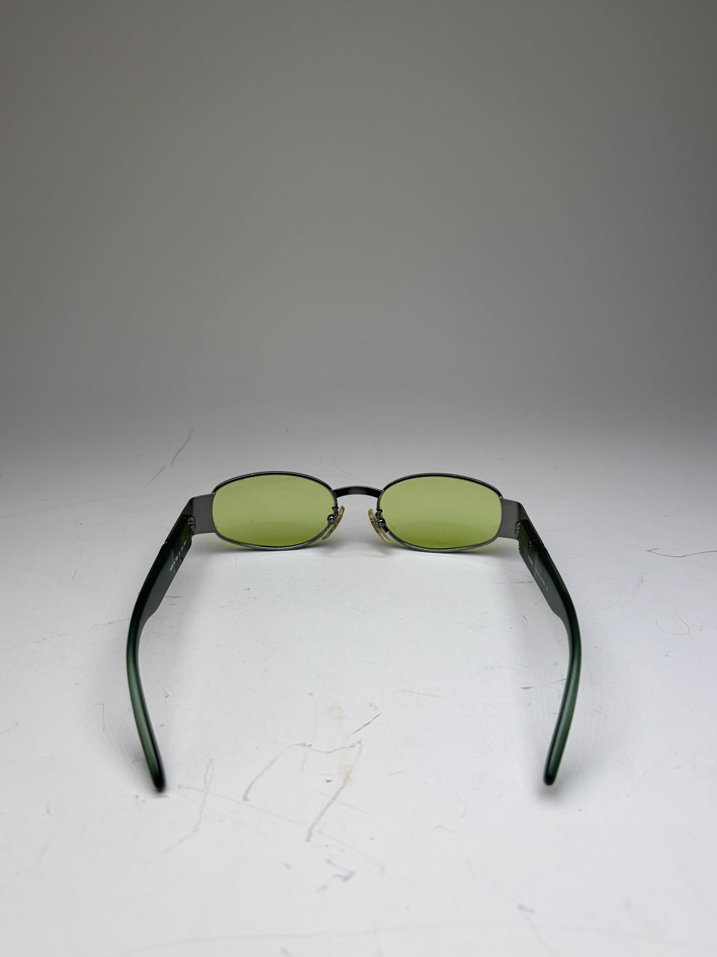 Vintage Fendi Logo Sunglasses Green Yellow Silver
