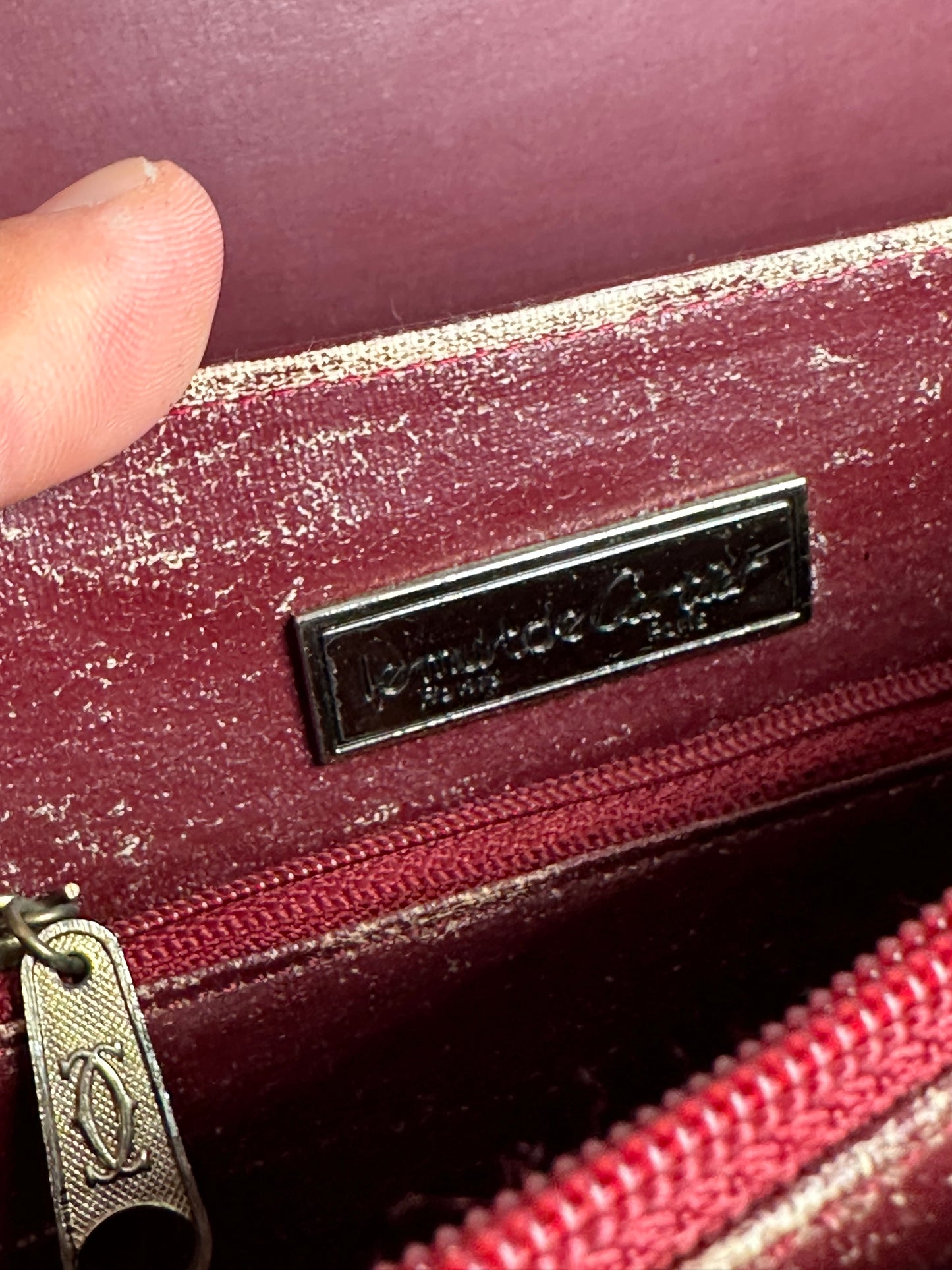 Vintage Cartier Must de Cartier Shoulder Bag Leather Bordeaux