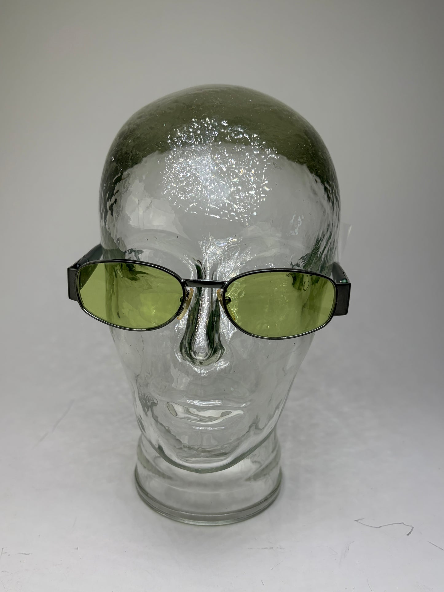 Vintage Fendi Logo Sunglasses Green Yellow Silver