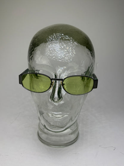Vintage Fendi Logo Sunglasses Green Yellow Silver
