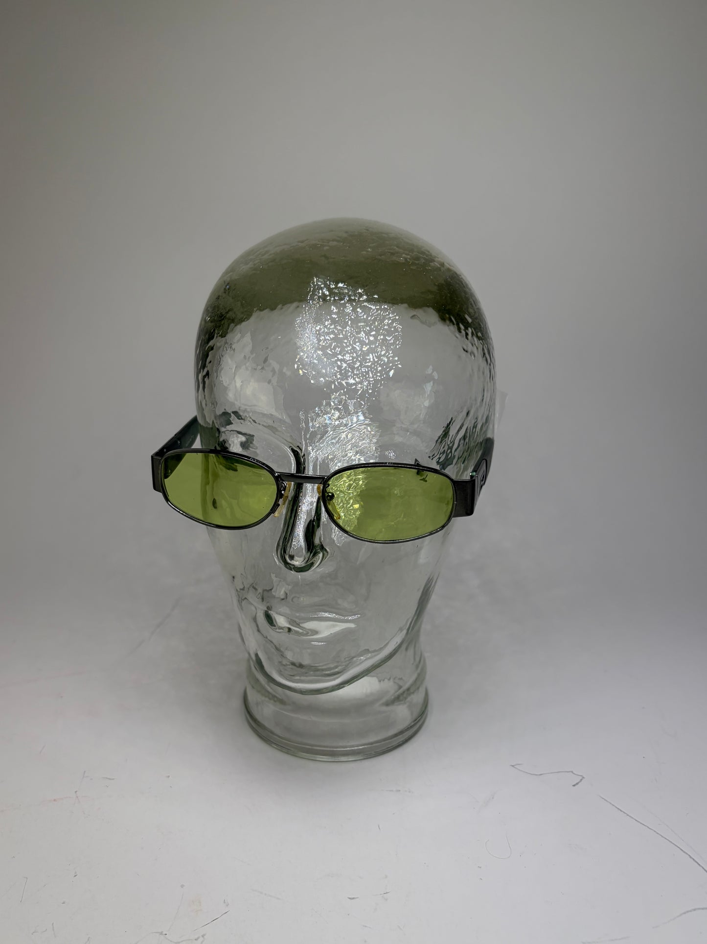 Vintage Fendi Logo Sunglasses Green Yellow Silver