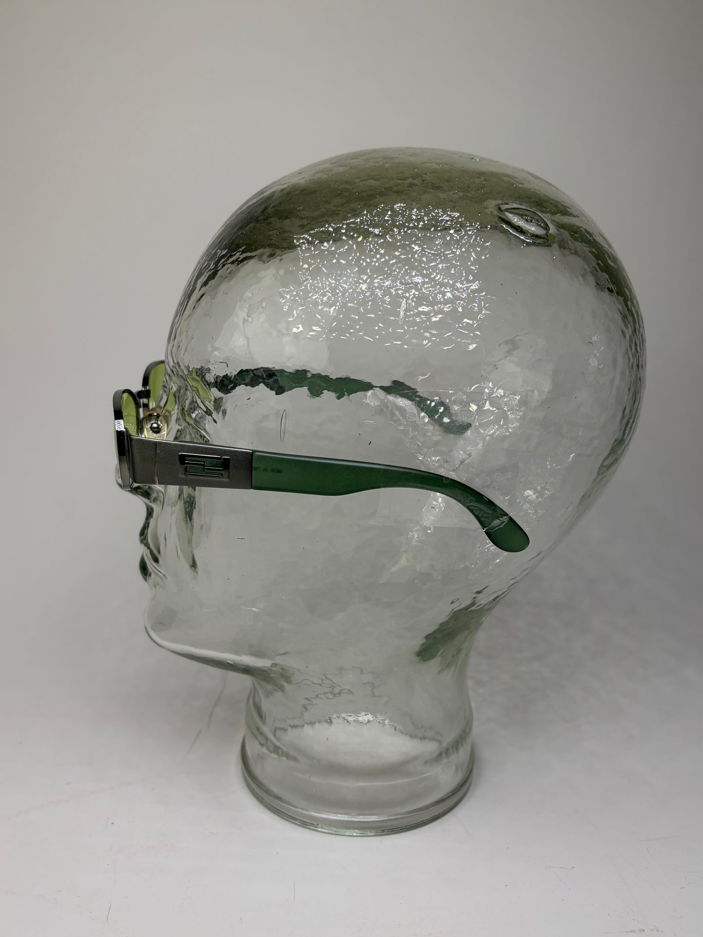 Vintage Fendi Logo Sunglasses Green Yellow Silver