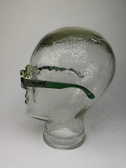 Vintage Fendi Logo Sunglasses Green Yellow Silver