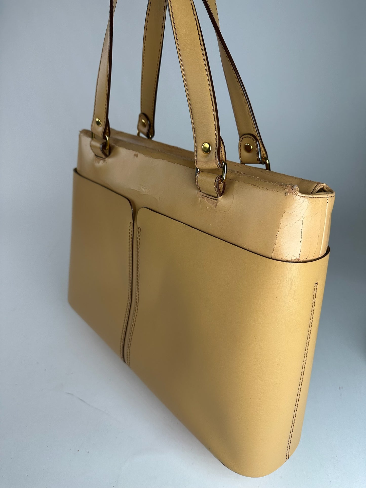 Vintage Chloe Leather bag beige brown