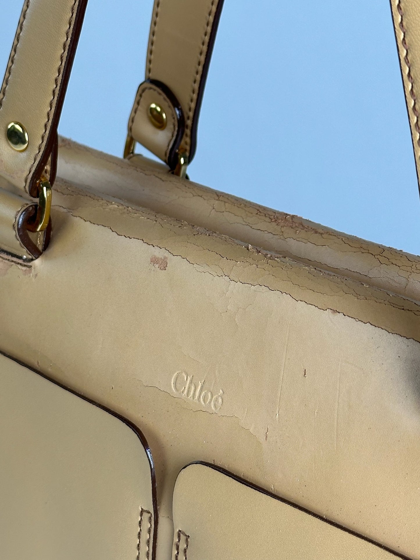 Vintage Chloe Leather bag beige brown