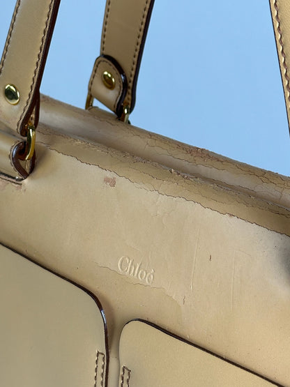 Vintage Chloe Leather bag beige brown