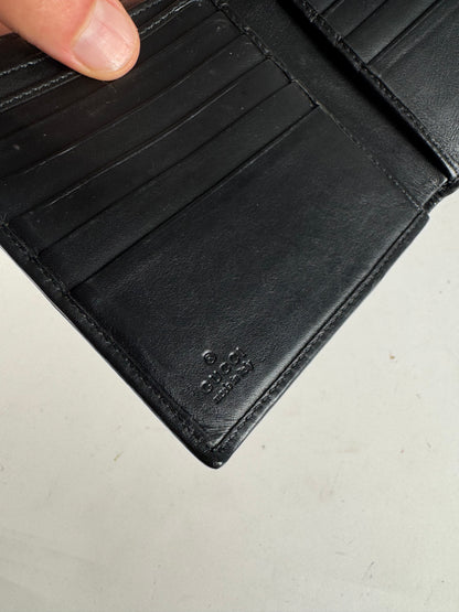 Vintage Gucci Leather Monogram Wallet black