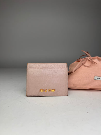 Vintage Miu Miu Leather Card Holder Pink